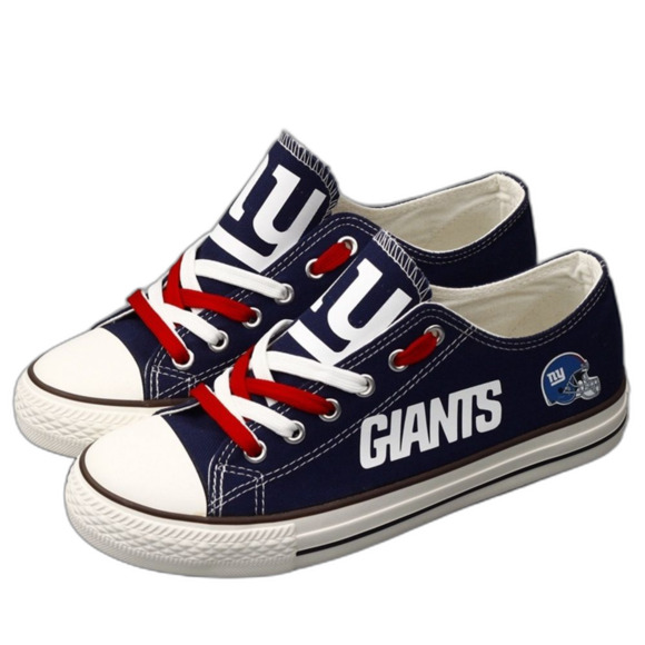 Giants Navy Sneakers with Red  and white Laces low top size 7 - Picture 1 of 12